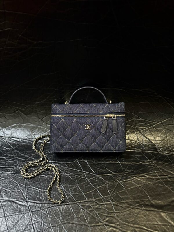 sy_no_F7326654DB9F60B9B015358774FEE849_0 Classic Quilted Denim Box Bag – Deep Blue