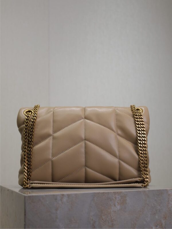 sy_no_F76C694A370D90156660210A1383667B_6 YSL Loulou 29cm Quilted Chain Bag – Beige