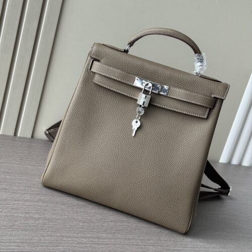 sy_no_F7B2AFD84D4F2080F67362212BBD7B1A_0 Kelly Ado 28 Backpack – Elephant Gray Togo Leather
