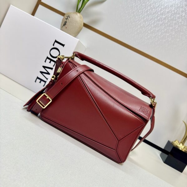 Loewe Small Featherlight Puzzle Bag – Nappa Lambskin Leather (Red)