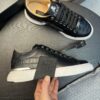 sy_no_F85463574ED27270584A0B89886274BB_2 Black Croc-Embossed Leather 3D Logo Low-Top Sneakers