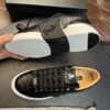 sy_no_F85463574ED27270584A0B89886274BB_3 Black Croc-Embossed Leather 3D Logo Low-Top Sneakers