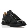 sy_no_F85463574ED27270584A0B89886274BB_6 Black Croc-Embossed Leather 3D Logo Low-Top Sneakers