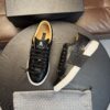 sy_no_F85463574ED27270584A0B89886274BB_8 Black Croc-Embossed Leather 3D Logo Low-Top Sneakers