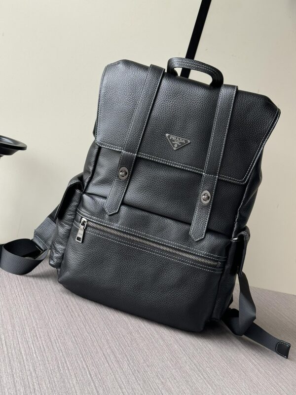 Prada Large Leather Handheld Backpack – Black