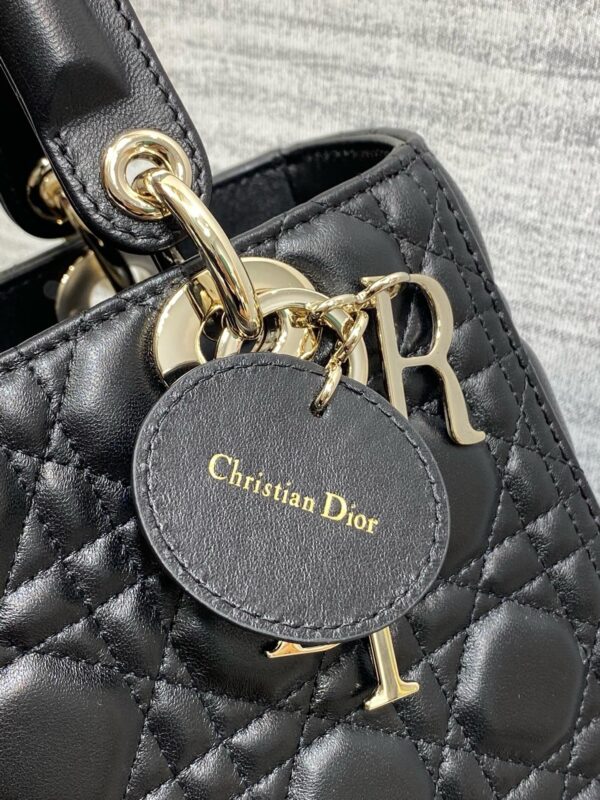 sy_no_FA26B0491A4CEFDD6E037B82035A0078_3 Dior Black and Gold Lambskin 5-Gusset Lady Dior Bag