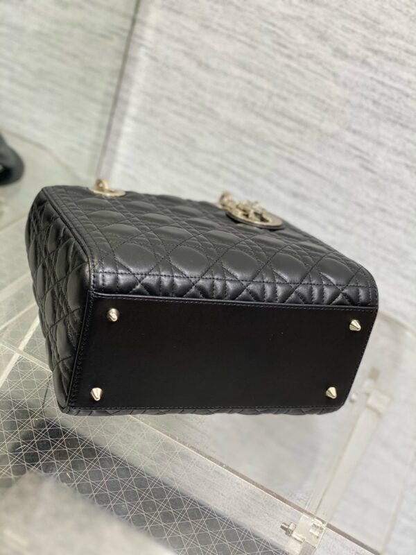 sy_no_FA26B0491A4CEFDD6E037B82035A0078_6 Dior Black and Gold Lambskin 5-Gusset Lady Dior Bag