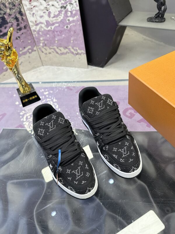 Louis Vuitton LV Trainer Maxi Black Crystal-Embellished Sneakers