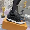 Louis Vuitton LV Trainer Maxi Black Crystal-Embellished Sneakers