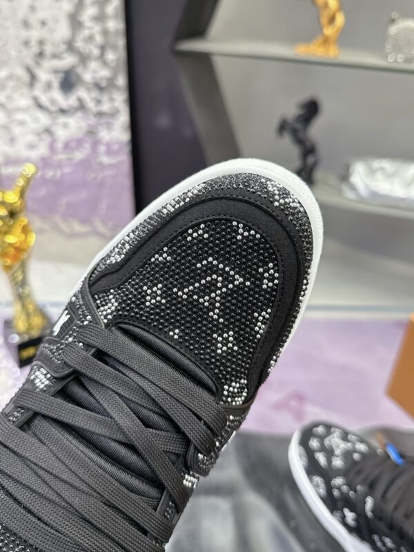 Louis Vuitton LV Trainer Maxi Black Crystal-Embellished Sneakers
