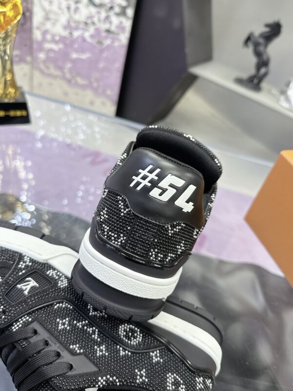 Louis Vuitton LV Trainer Maxi Black Crystal-Embellished Sneakers