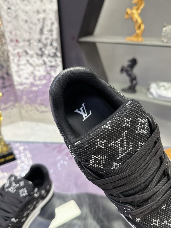 Louis Vuitton LV Trainer Maxi Black Crystal-Embellished Sneakers