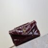 YSL Loulou Mini Double-Chain Bag – Burgundy Waxed Leather