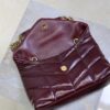 YSL Loulou Mini Double-Chain Bag – Burgundy Waxed Leather