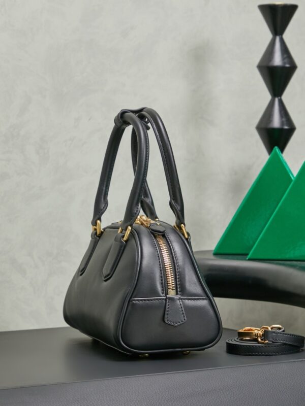 Miu Miu Women's Arcadie Calfskin Bowling Bag – Vintage-Style Shell Bag (Suitable for Commuting; Shoulder, Crossbody, or Hand-Carry)