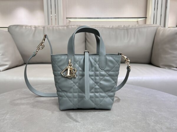 Dior Toujours Small Vertical Tote Bag in Cannage Calfskin (Basket-style) – Shoulder & Crossbody