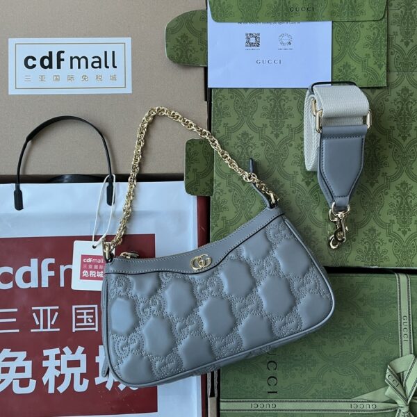 Matelassé Leather Handbag – Blue