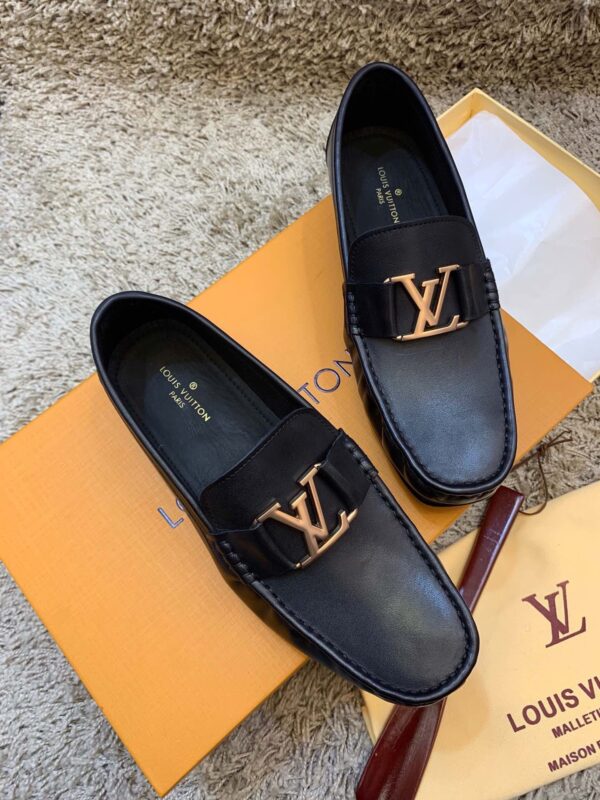 sy_no_FCAF9AC91EA9B1EFD71483694D72B468_3 Black & Deep Blue Calfskin Driving Loafers