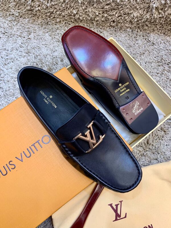sy_no_FCAF9AC91EA9B1EFD71483694D72B468_4 Black & Deep Blue Calfskin Driving Loafers
