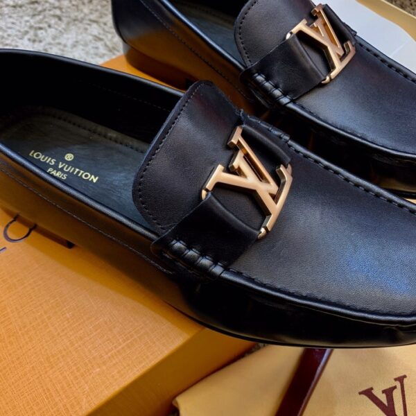 sy_no_FCAF9AC91EA9B1EFD71483694D72B468_6 Black & Deep Blue Calfskin Driving Loafers