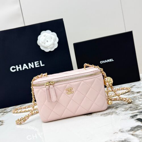sy_no_FCBE621E6FA4944DB19D2B9AD491EF16_0 Chanel 24K Large Pearl Ball Vanity Bag – Pink Lambskin Leather with Gold Chain