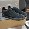 sy_no_FD96BFD8E2CA684A085E309BB0A2081A_1 All-Black Suede Triple-Cross Slip-On Shoes
