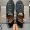 sy_no_FD96BFD8E2CA684A085E309BB0A2081A_4 All-Black Suede Triple-Cross Slip-On Shoes