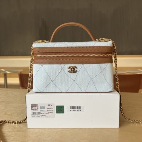 sy_no_FEFEC548214766D496EEAA707D1FFB29_0 Chanel Women's Quilted Washed Canvas & Denim Chain Shoulder/Handbag