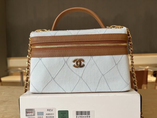sy_no_FEFEC548214766D496EEAA707D1FFB29_1 Chanel Women's Quilted Washed Canvas & Denim Chain Shoulder/Handbag