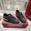 Gucci Black Leather Low-Top Sneaker with Green/Red Web Tag