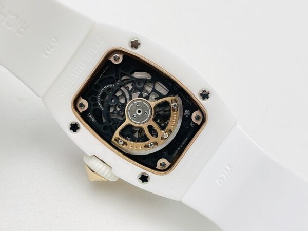 sy_no_00CC0987160F17629F3E723283F6AEE6_6 RICHARD MILLE ladies' series automatic mechanical movement with diamond studded white dial, ceramic case, rubber strap