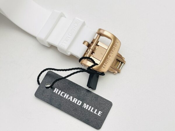 sy_no_00CC0987160F17629F3E723283F6AEE6_8 RICHARD MILLE ladies' series automatic mechanical movement with diamond studded white dial, ceramic case, rubber strap