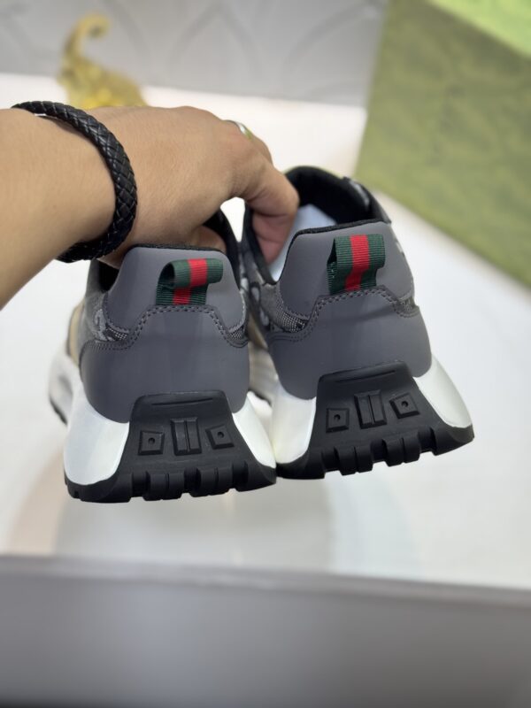 sy_no_00DDC8A5542CFA3EB9956260601502B8_2 Gucci Grey GG Monogram Web Stripe Low-Top Sneaker