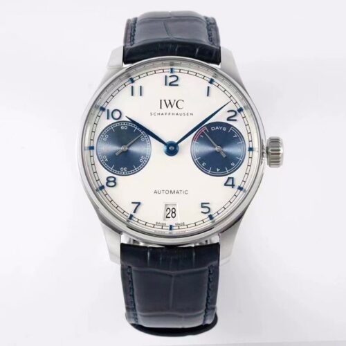 sy_no_013A3628720D3965D0D6FD4EABE4E19F_0 IWC Portugal series automatic mechanical movement blue panda dial waterproof date power reserve display men's watch Swiss watch white dial stainless steel case crocodile leather strap