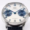 IWC Portugal series automatic mechanical movement blue panda dial waterproof date power reserve display men's watch Swiss watch white dial stainless steel case crocodile leather strap