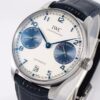 IWC Portugal series automatic mechanical movement blue panda dial waterproof date power reserve display men's watch Swiss watch white dial stainless steel case crocodile leather strap
