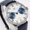 IWC Portugal series automatic mechanical movement blue panda dial waterproof date power reserve display men's watch Swiss watch white dial stainless steel case crocodile leather strap
