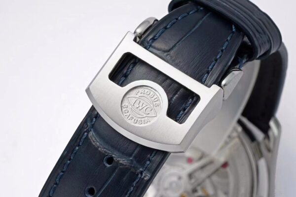 IWC Portugal series automatic mechanical movement blue panda dial waterproof date power reserve display men's watch Swiss watch white dial stainless steel case crocodile leather strap