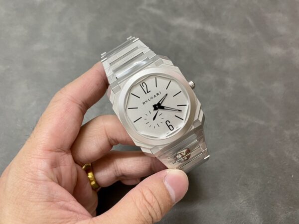 sy_no_014569372C4F495B502DDBD2754B8B8F_3 BVLGARI OCTO watch with automatic mechanical movement and stainless steel strap