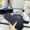 sy_no_01621E16CAFAD214C747CBB7D37737FB_6 Chanel White-Black Mixed-Material Platform Low-Top Sneaker with Embossed CC Logo