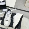 sy_no_01621E16CAFAD214C747CBB7D37737FB_7 Chanel White-Black Mixed-Material Platform Low-Top Sneaker with Embossed CC Logo