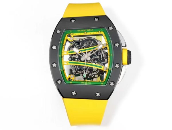 sy_no_021EC48390FEEF7EA86E872B3E3CCF1D_0 RICHARD MILLE Manual Mechanical Movement RICHARD MILLE Hollow Dial Ceramic Case Carbon Fiber Strap
