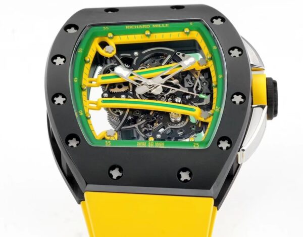 sy_no_021EC48390FEEF7EA86E872B3E3CCF1D_1 RICHARD MILLE Manual Mechanical Movement RICHARD MILLE Hollow Dial Ceramic Case Carbon Fiber Strap