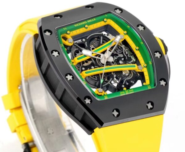 sy_no_021EC48390FEEF7EA86E872B3E3CCF1D_2 RICHARD MILLE Manual Mechanical Movement RICHARD MILLE Hollow Dial Ceramic Case Carbon Fiber Strap
