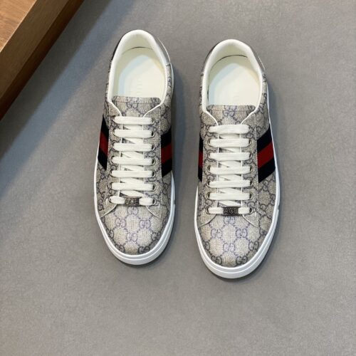 sy_no_02F3AE58E76C3EF09C8017DB42AD51E3_0 Gucci Beige GG Monogram Web Low-Top Sneaker
