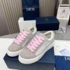 sy_no_0387E9F71AE4C705EF15F5B2DDB212F4_2 Dior Grey Suede Silver Oblique Jacquard Pink-Lace Low-Top Sneaker