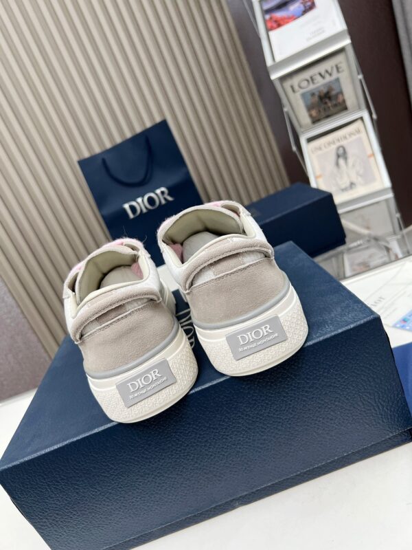 sy_no_0387E9F71AE4C705EF15F5B2DDB212F4_7 Dior Grey Suede Silver Oblique Jacquard Pink-Lace Low-Top Sneaker