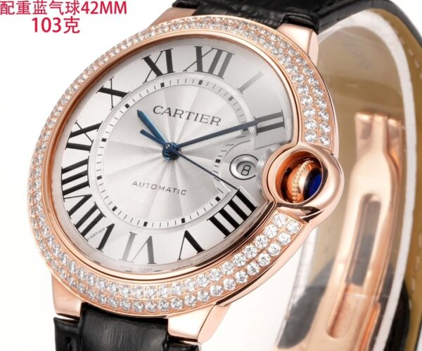 Cartier Ballon Bleu leather strap couple mechanical watch men's and women's watches