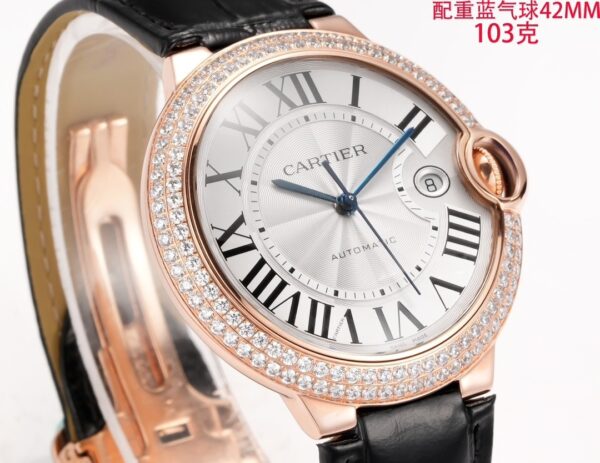 Cartier Ballon Bleu leather strap couple mechanical watch men's and women's watches