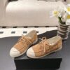 Chanel Brown Suede Low-Top Shoe with Cap-Toe & CC Chain Detail
